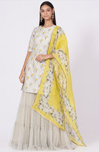 Load image into Gallery viewer, Grey Raw Silk Lehenga Set
