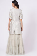 Load image into Gallery viewer, Grey Raw Silk Lehenga Set
