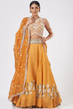 Load image into Gallery viewer, Orange Floral Printed Lehenga Set
