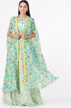 Load image into Gallery viewer, Powder Green Dori Worked Cape Set

