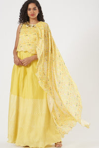 Yellow Printed Kurta Set