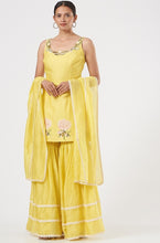 Load image into Gallery viewer, Yellow Silk Chanderi Sharara Set
