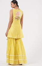 Load image into Gallery viewer, Yellow Silk Chanderi Sharara Set
