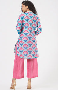 Cobalt Blue Printed Kurta Set