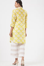 Load image into Gallery viewer, Yellow Chanderi Printed Kurta Set
