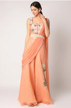 Load image into Gallery viewer, Peach Embroidered Palazzo Pant Set
