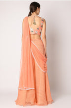 Load image into Gallery viewer, Peach Embroidered Palazzo Pant Set
