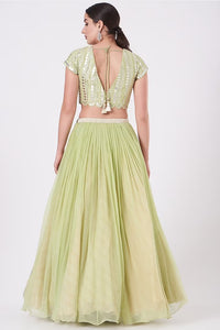 Jade Green Chiffon Lehenga Set