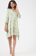 Load image into Gallery viewer, Blue Silk Printed Dress
