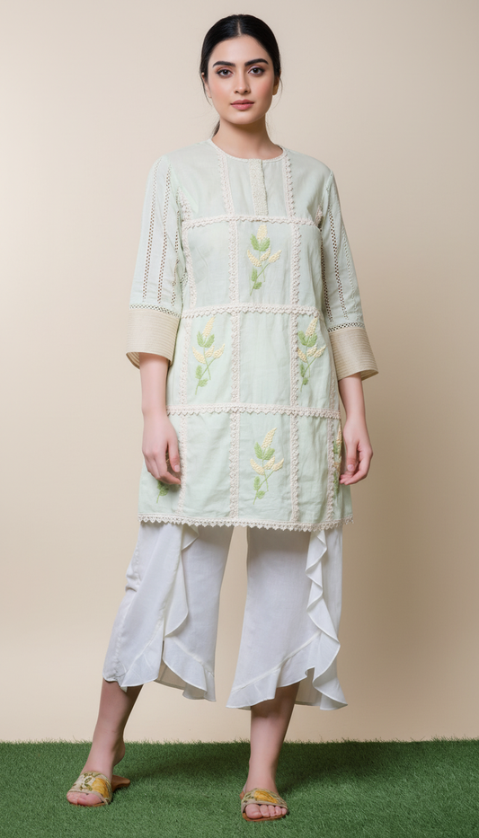 Floral Grid Kurti