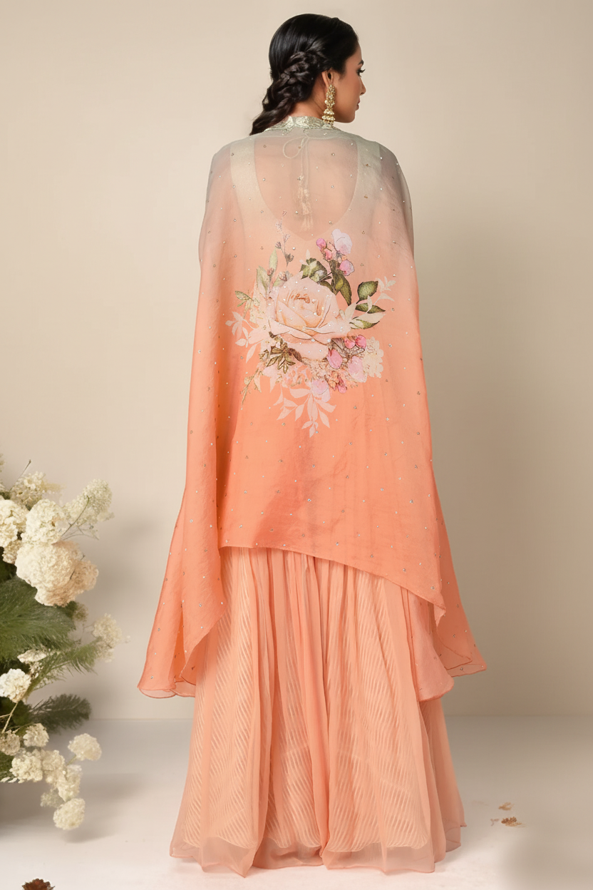 Peach Digital Printed Palazzo Set