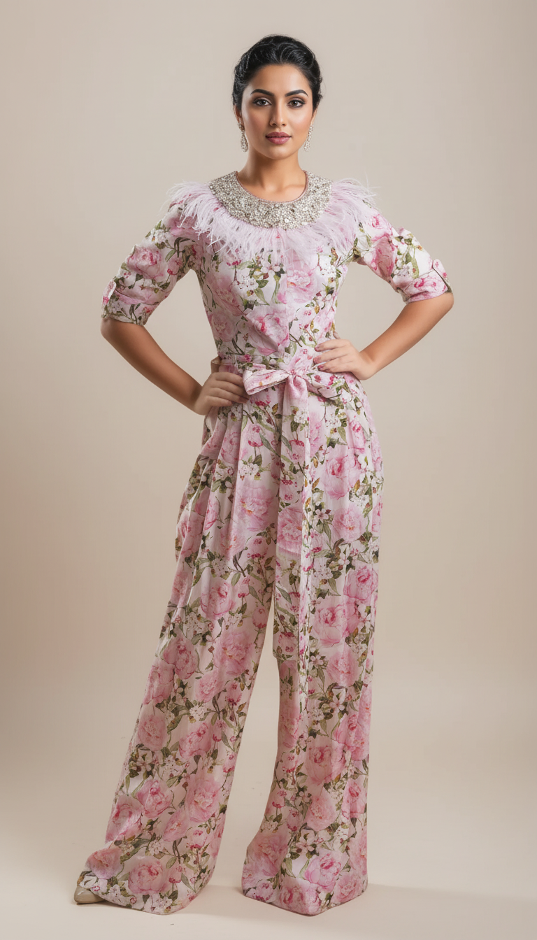PEONIES PRINT JUMPSUIT