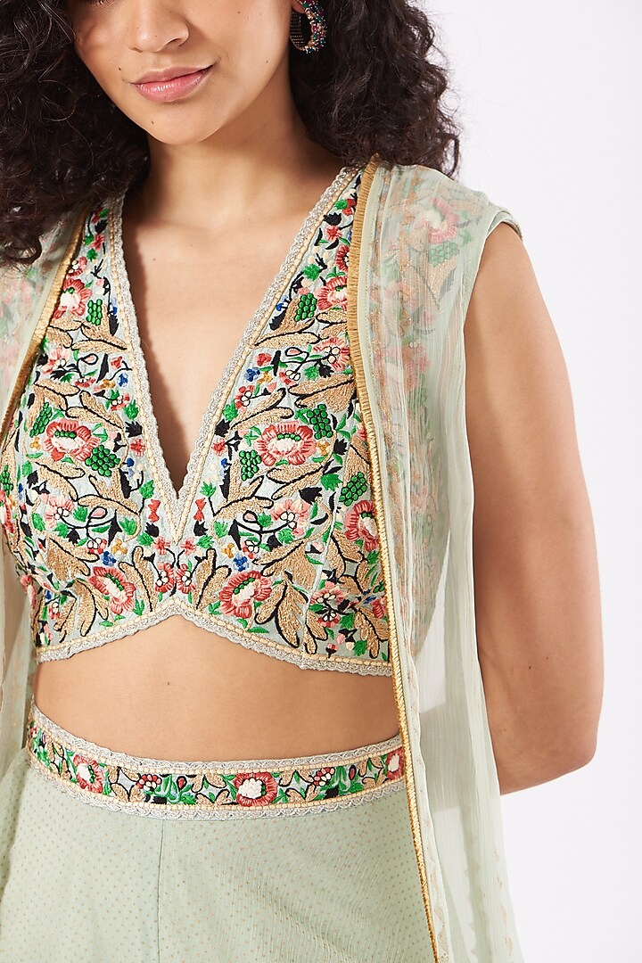 Sage Green Printed Pant Set