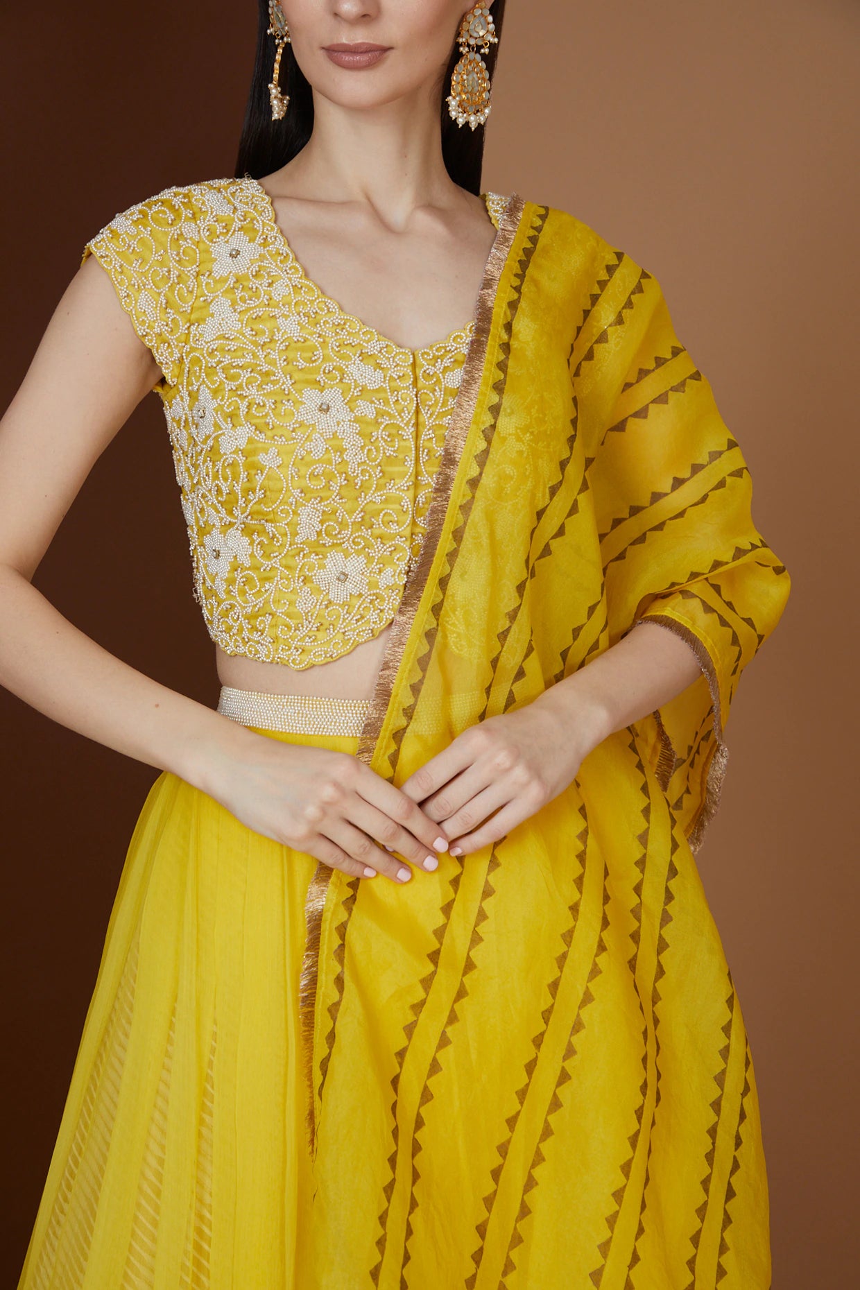The Marigold Zardozi & Pleated Lehenga