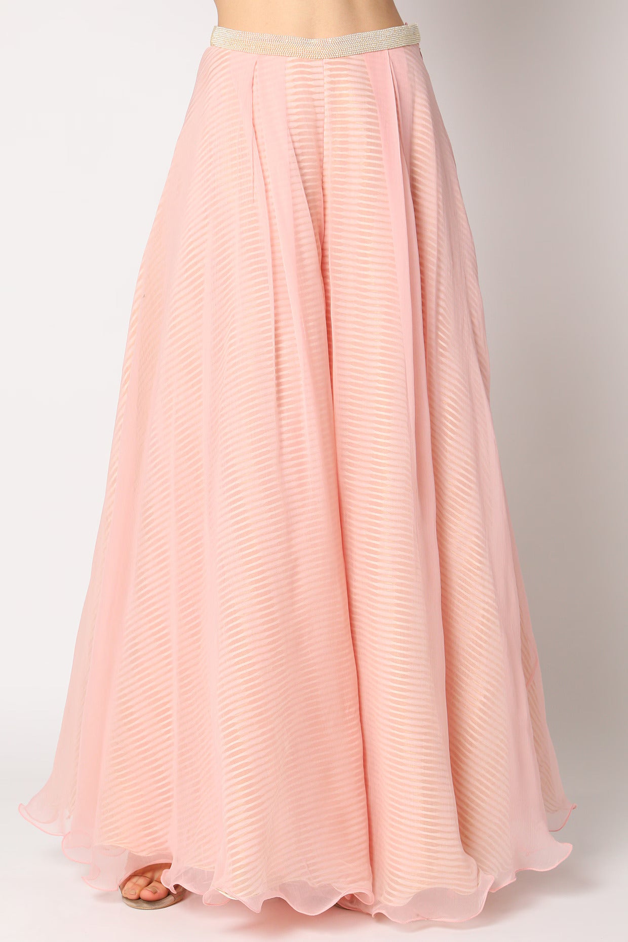 Grey Organza Floral Digital Printed Cape Set