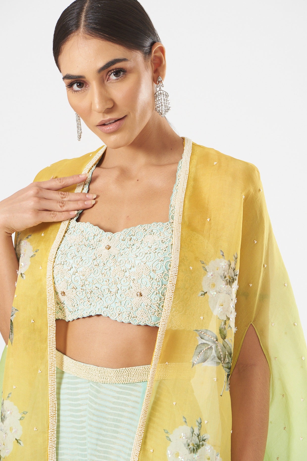 Multi-Colored Printed Cape Set