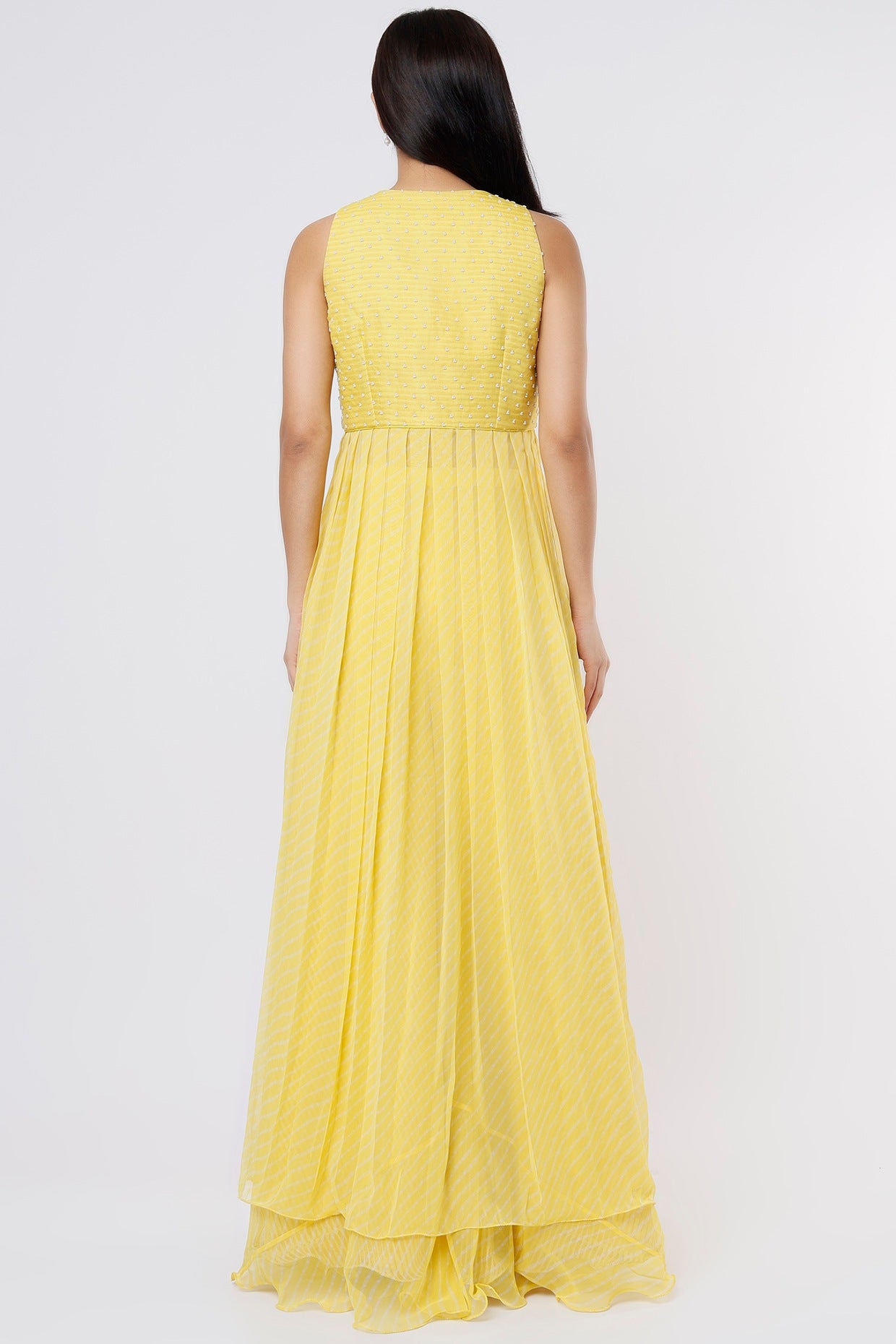 Butter Yellow Chiffon Kurta Set