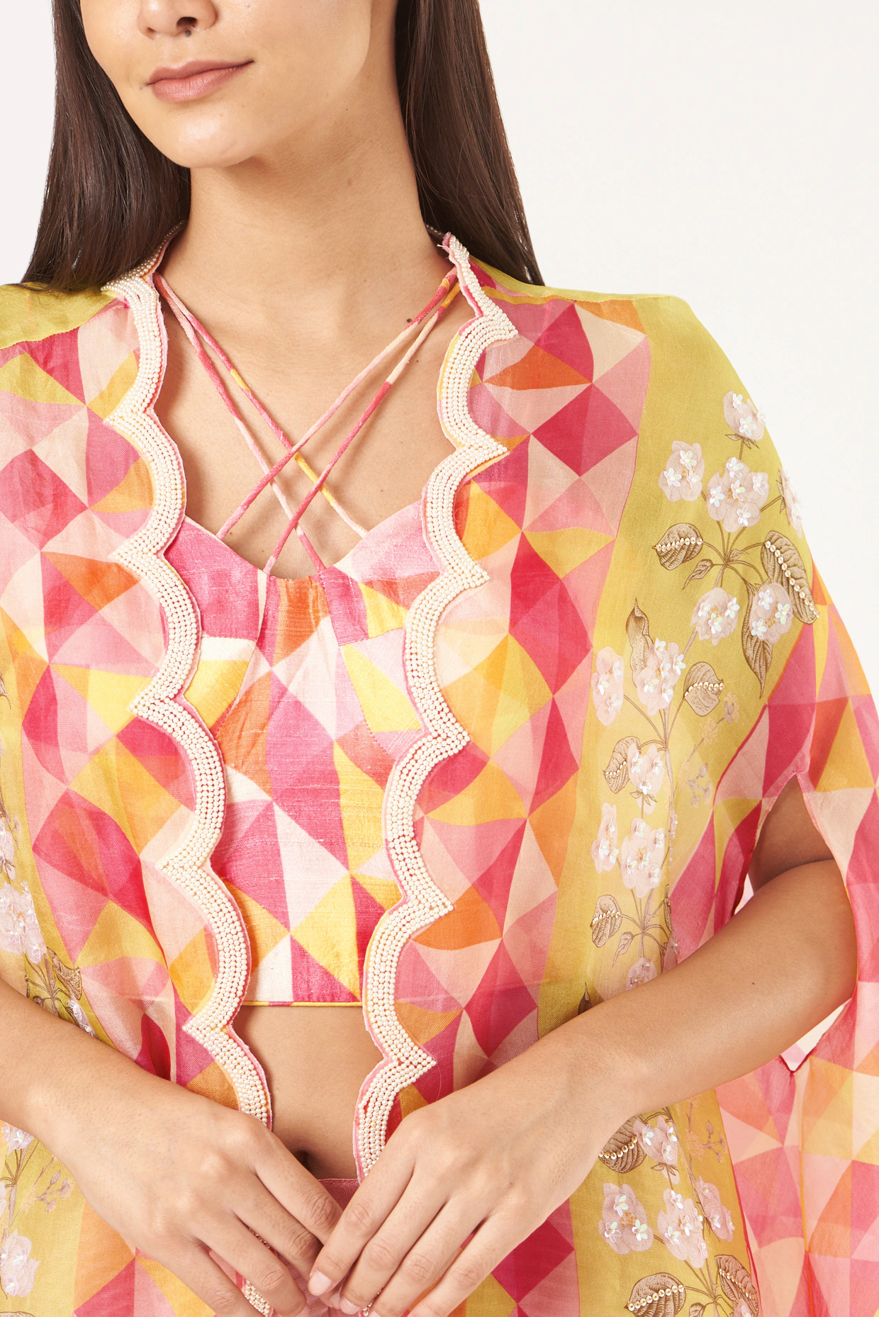 Geometric Cape & Bustier Set