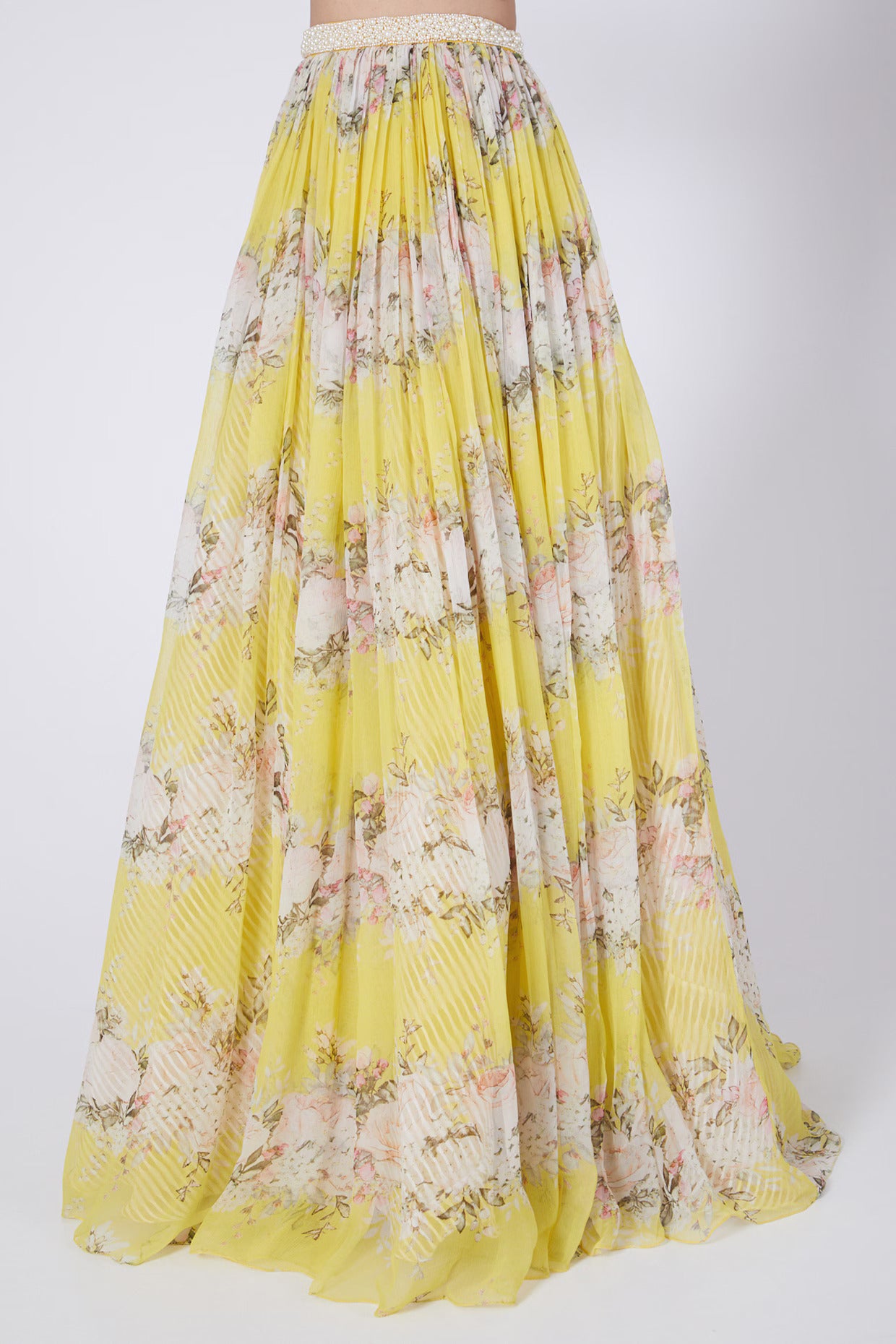 Yellow Digital Printed Lehenga Set