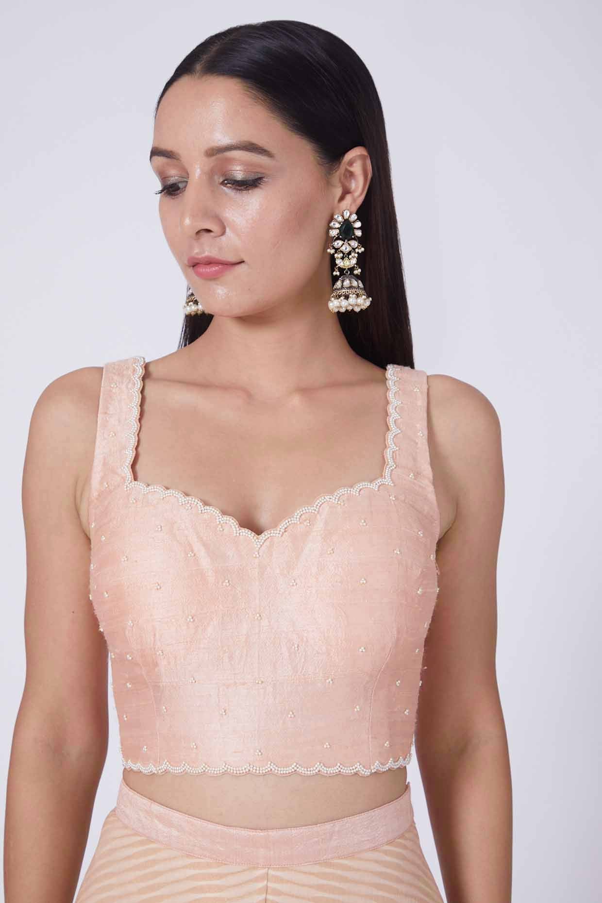 Soft Peach Embroidered Front-Slit Kurta & Palazzo Set