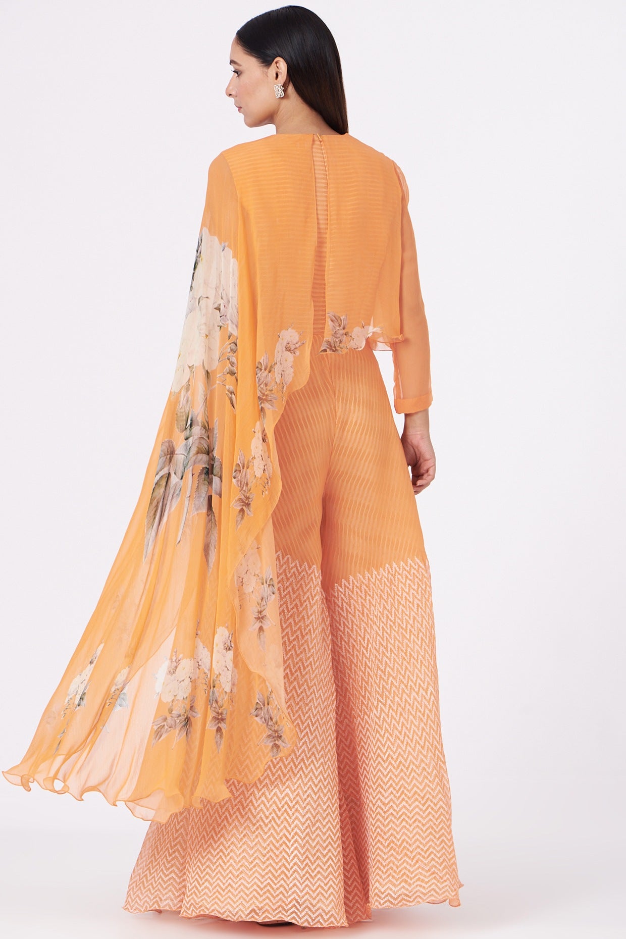 The Apricot Chevron Cape Set