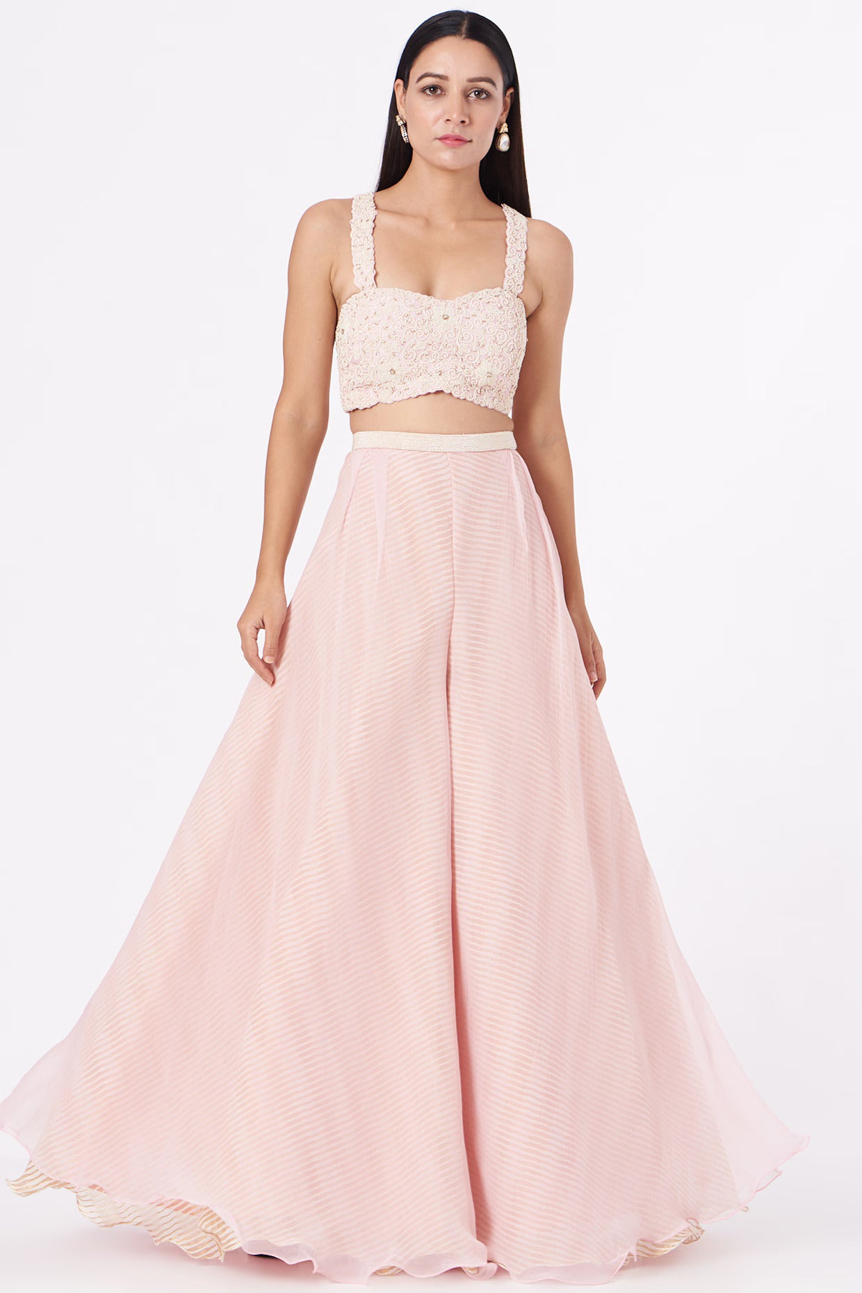 Blush Pink Palazzo Cape Set