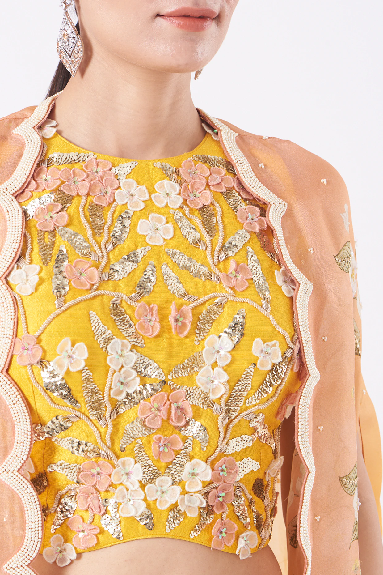 Yellow Digital Printed Cape Set