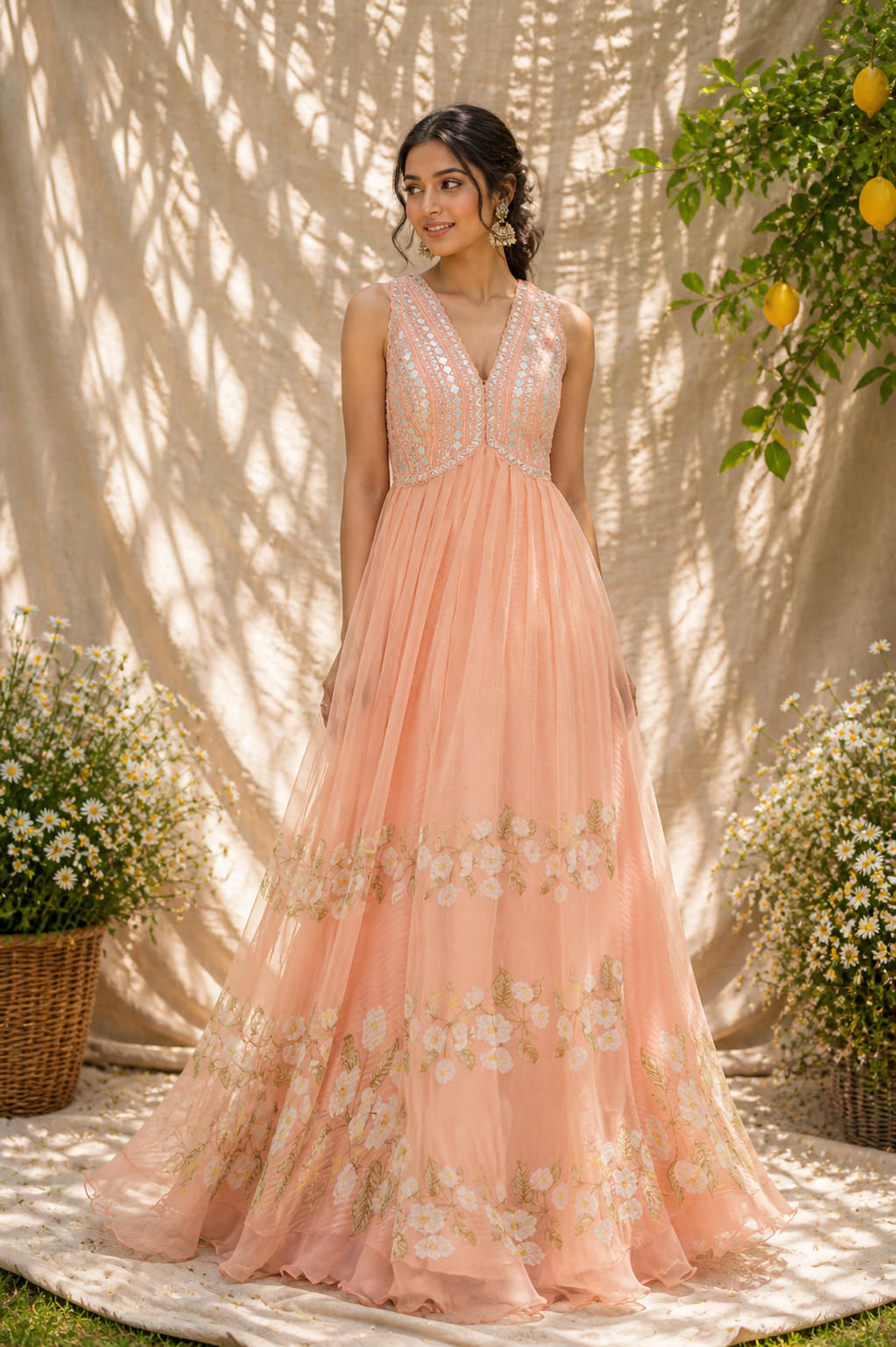 Soft Peach Anarkali Gown