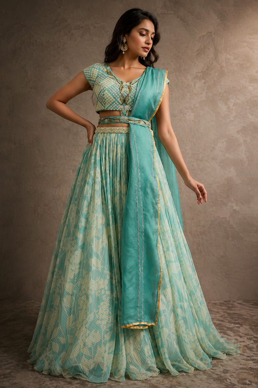 The Aqua Botanica Lehenga Set
