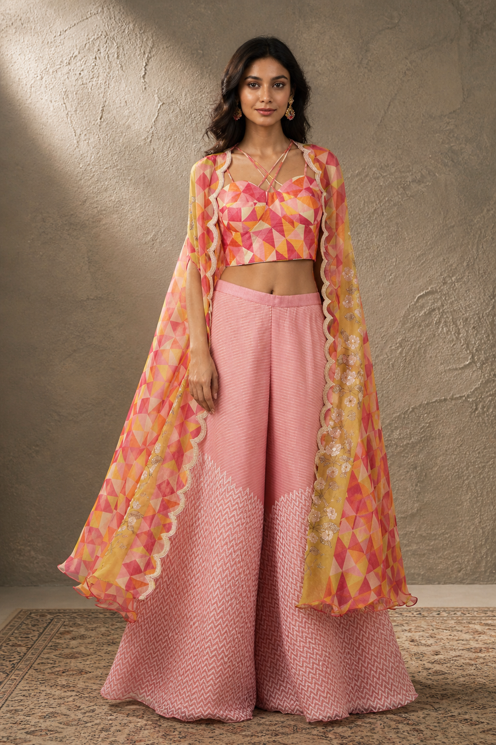 Geometric Cape & Bustier Set
