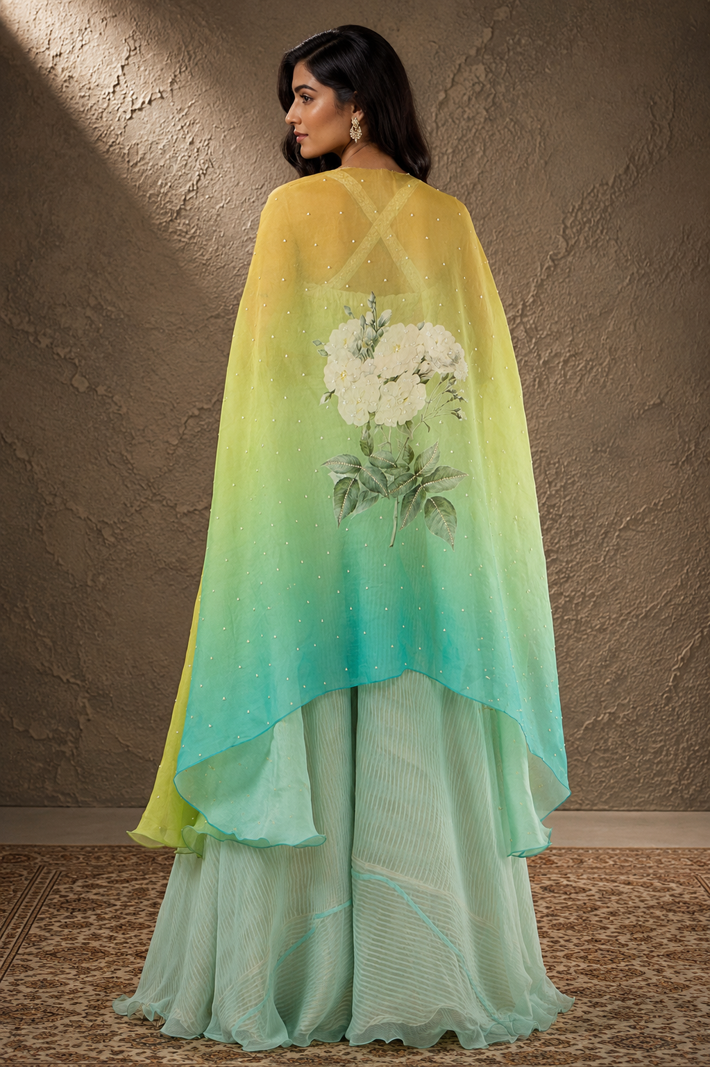 Multi-Colored Printed Cape Set