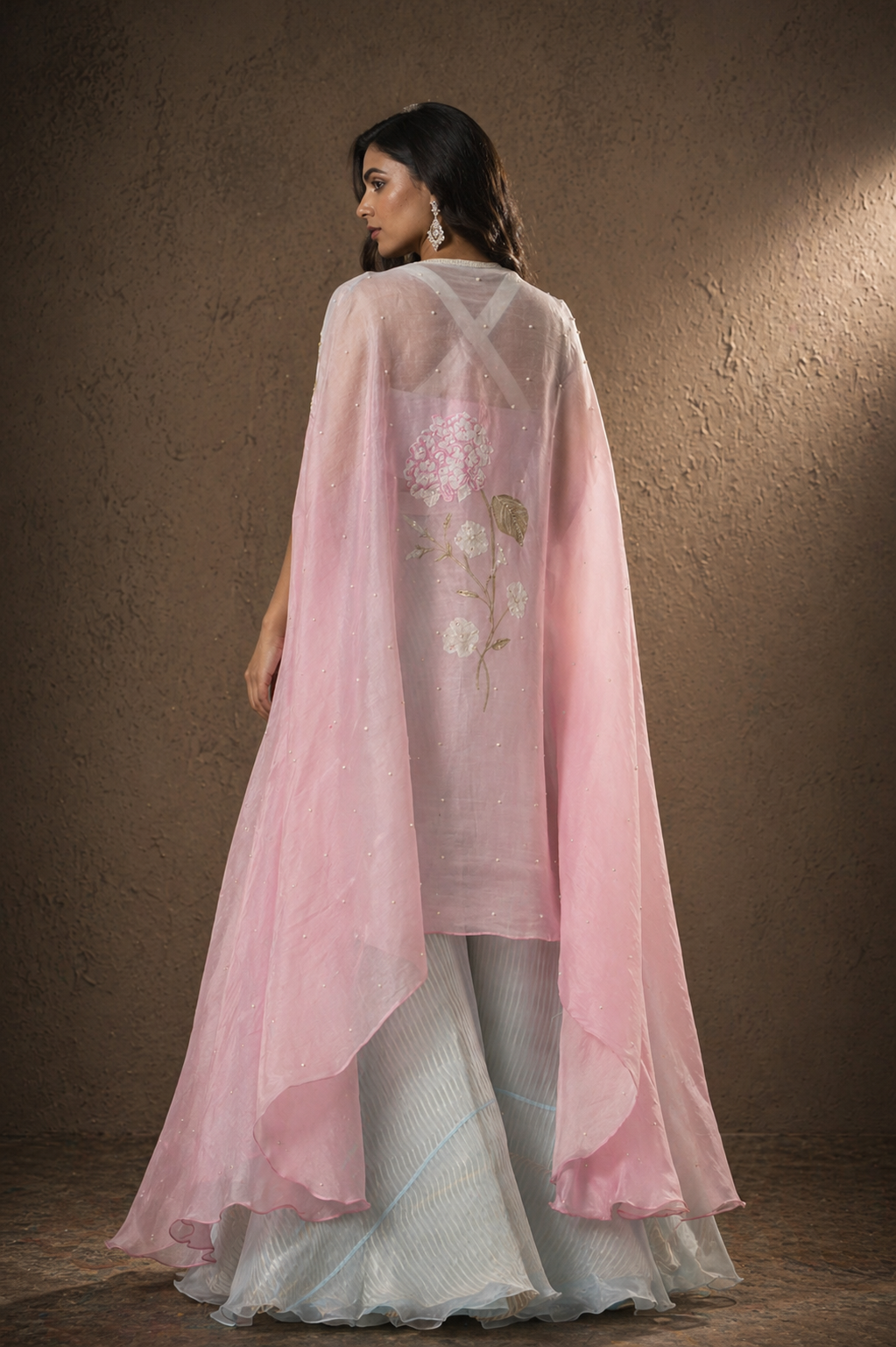 The Azure & Rose Ombre Cape Set