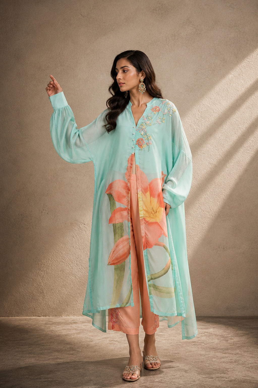 Tropical Bloom Kaftan Set