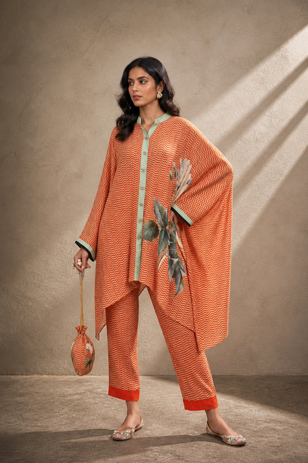 Terracotta Bloom Kaftan Set