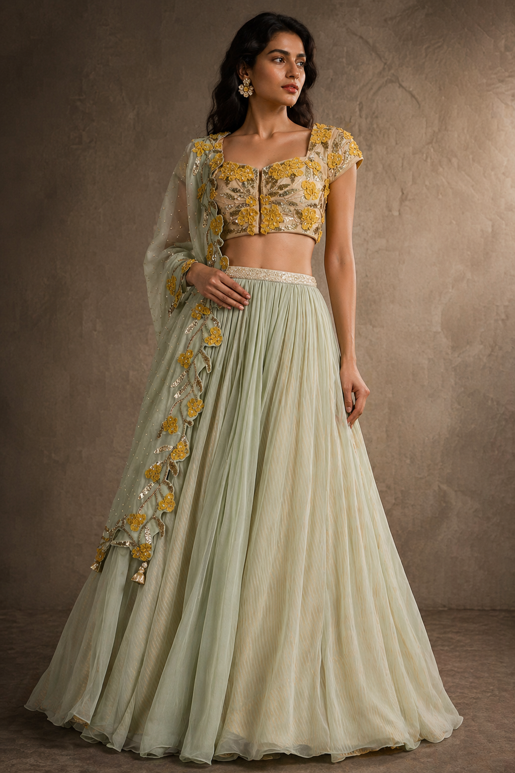 Sunlit Meadow Embroidered Lehenga Set
