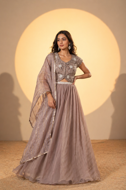 The Dusty Mauve Lehenga