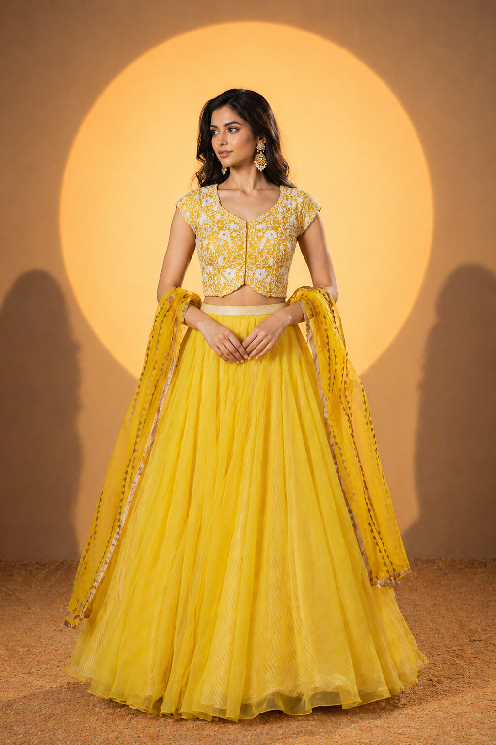 The Marigold Zardozi & Pleated Lehenga