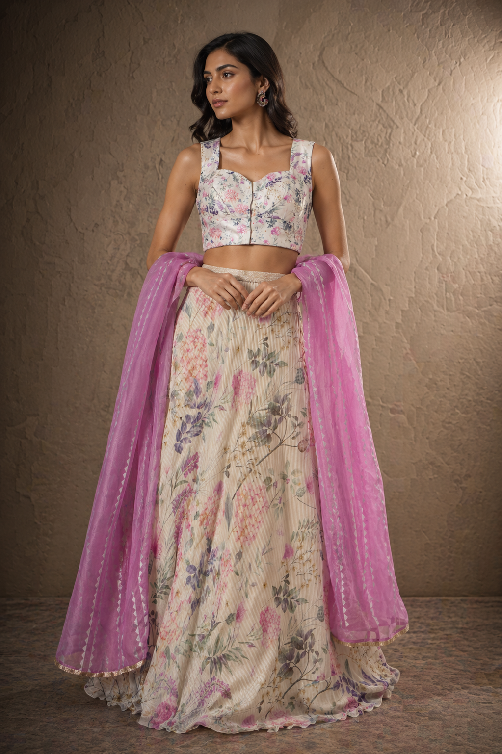 The Orchid Meadow Corset Lehenga