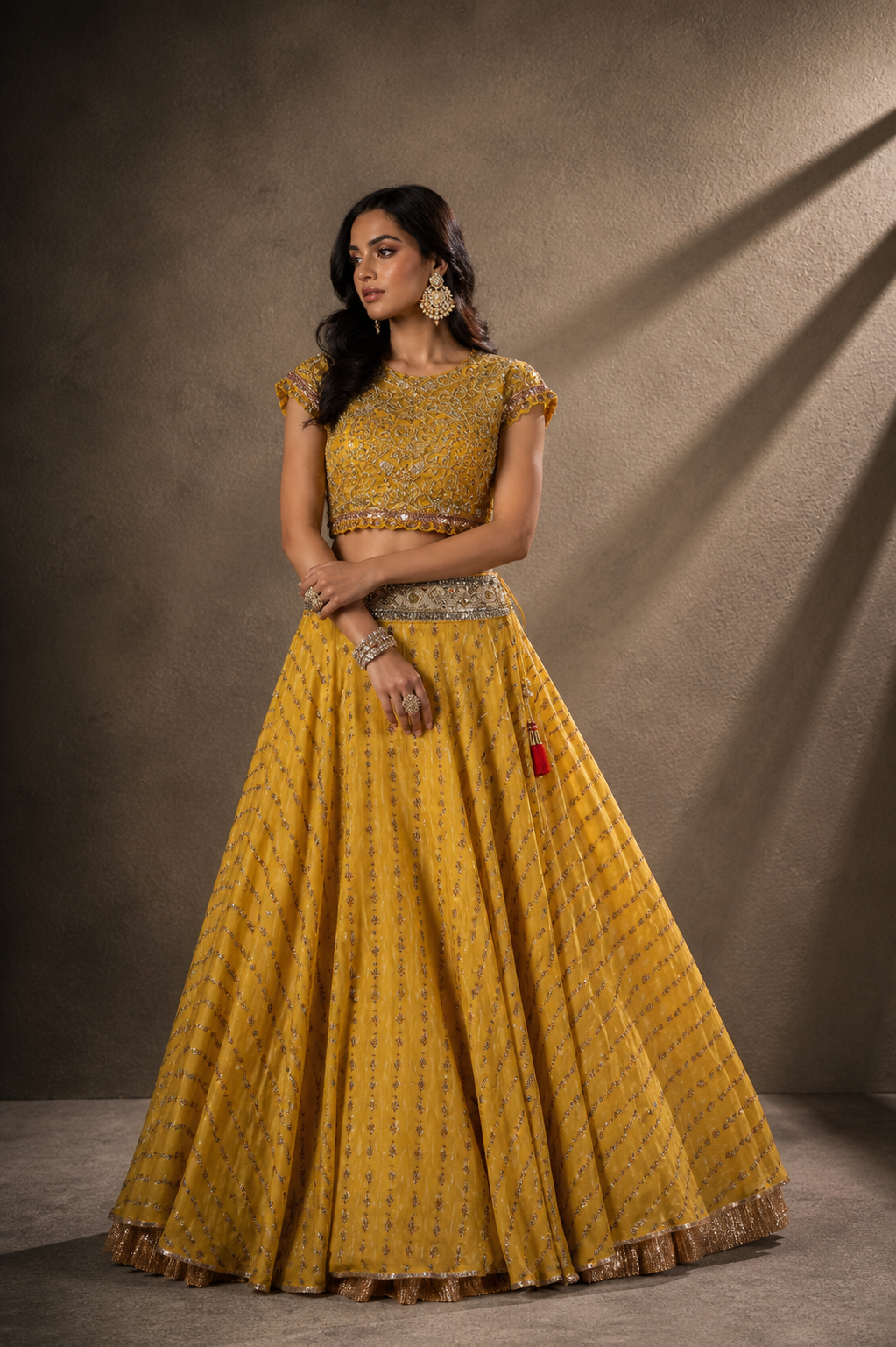 Mustard Yellow Lehenga Set