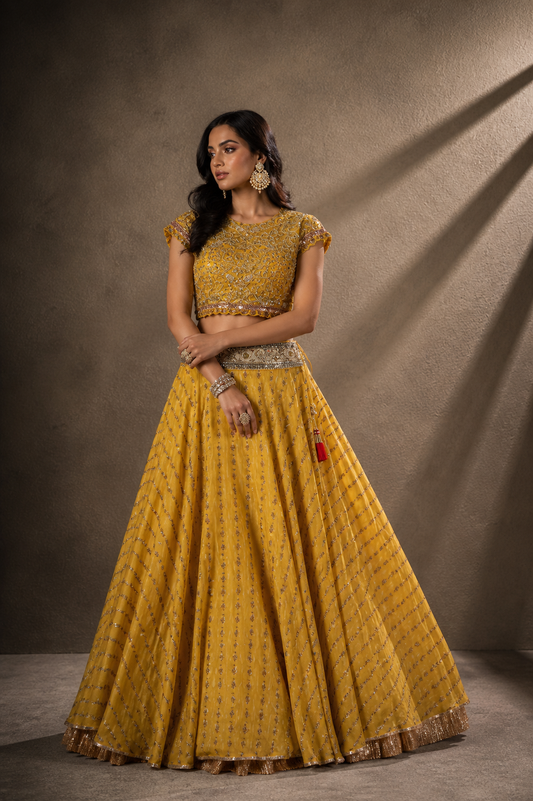 Mustard Yellow Lehenga Set