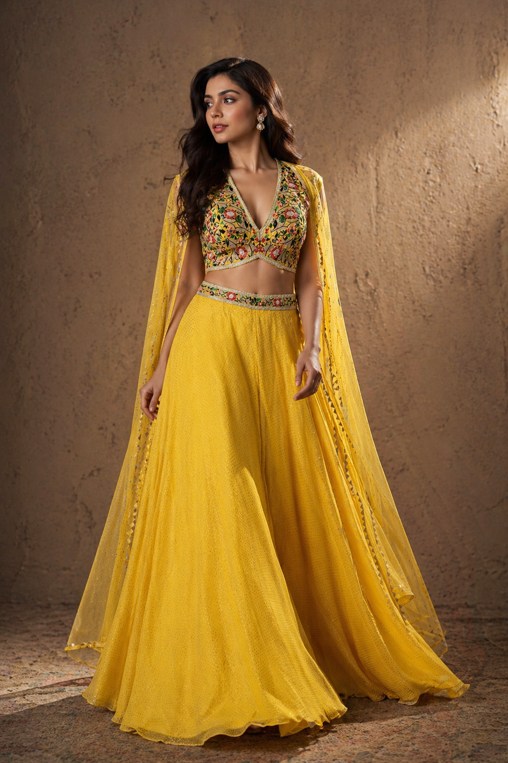 The Marigold Multi-Resham Cape Set