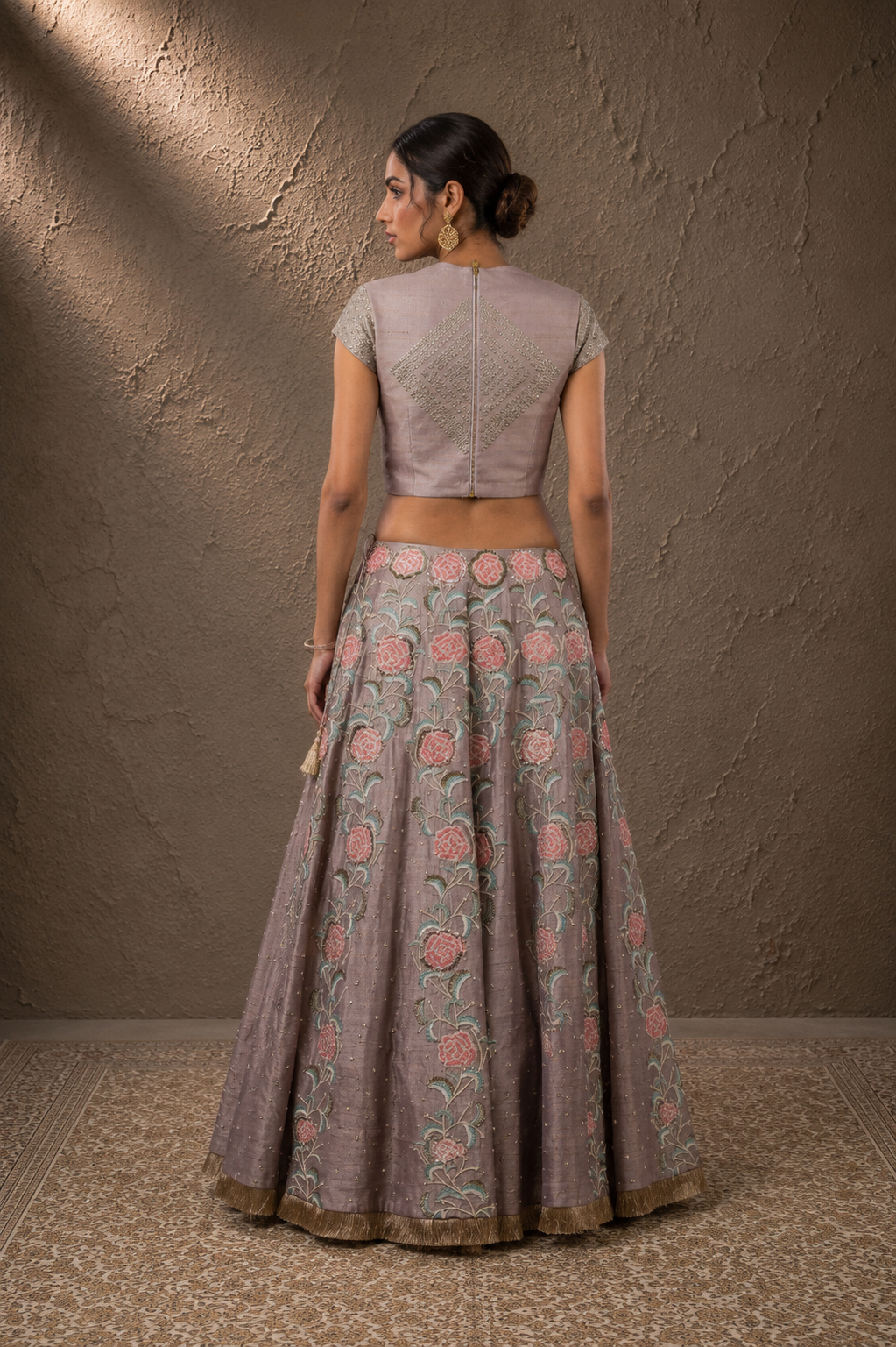 The Mauve Scalloped Coral Lehenga Set