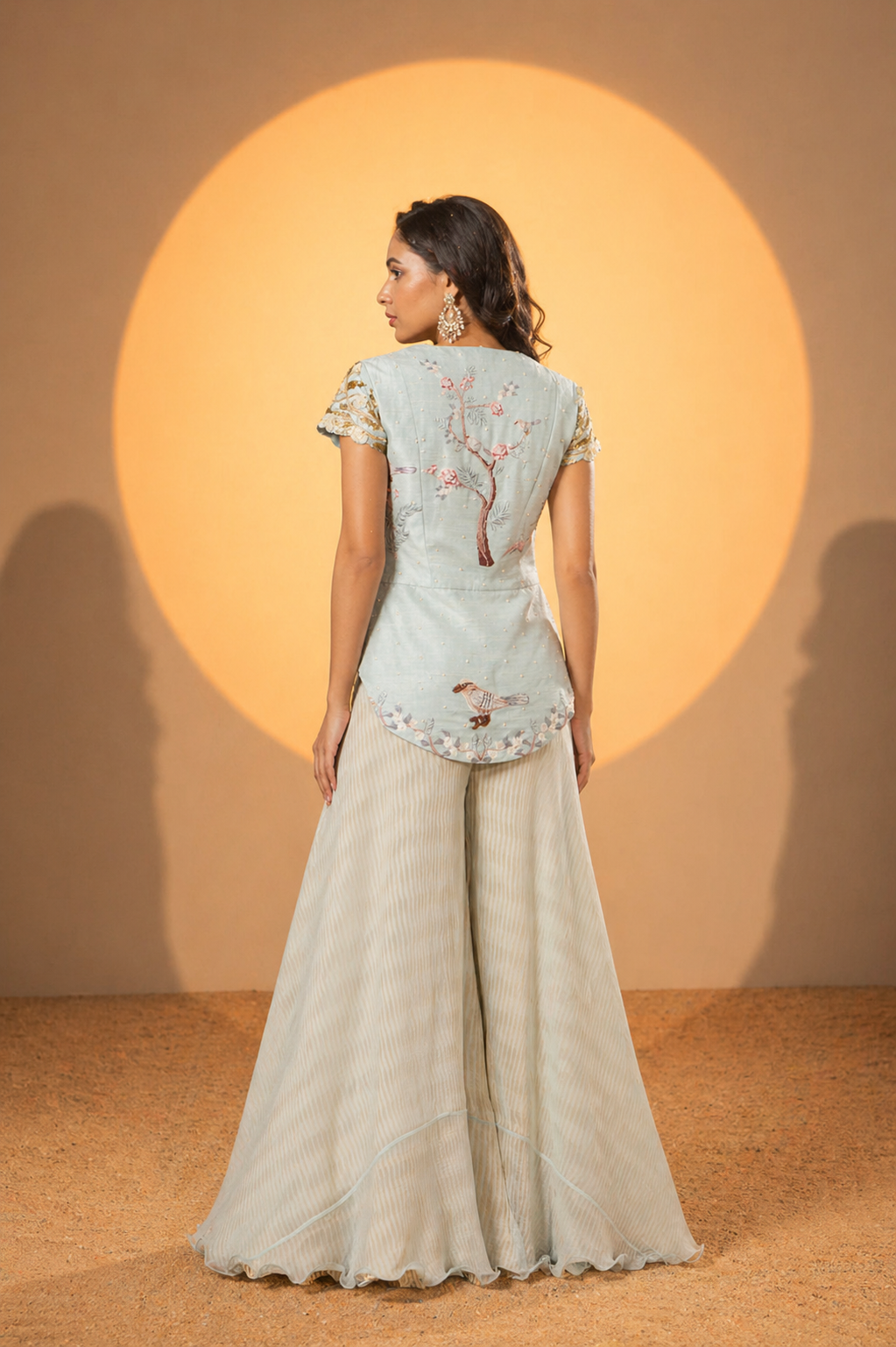 The Azure Chinoiserie Peplum Set