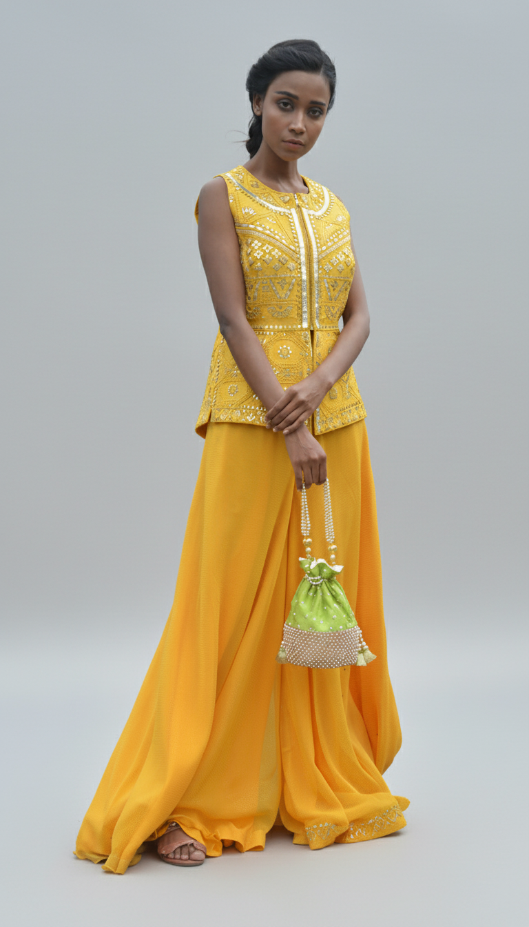 Sunbeam Mirror Embroidered Jacket Set