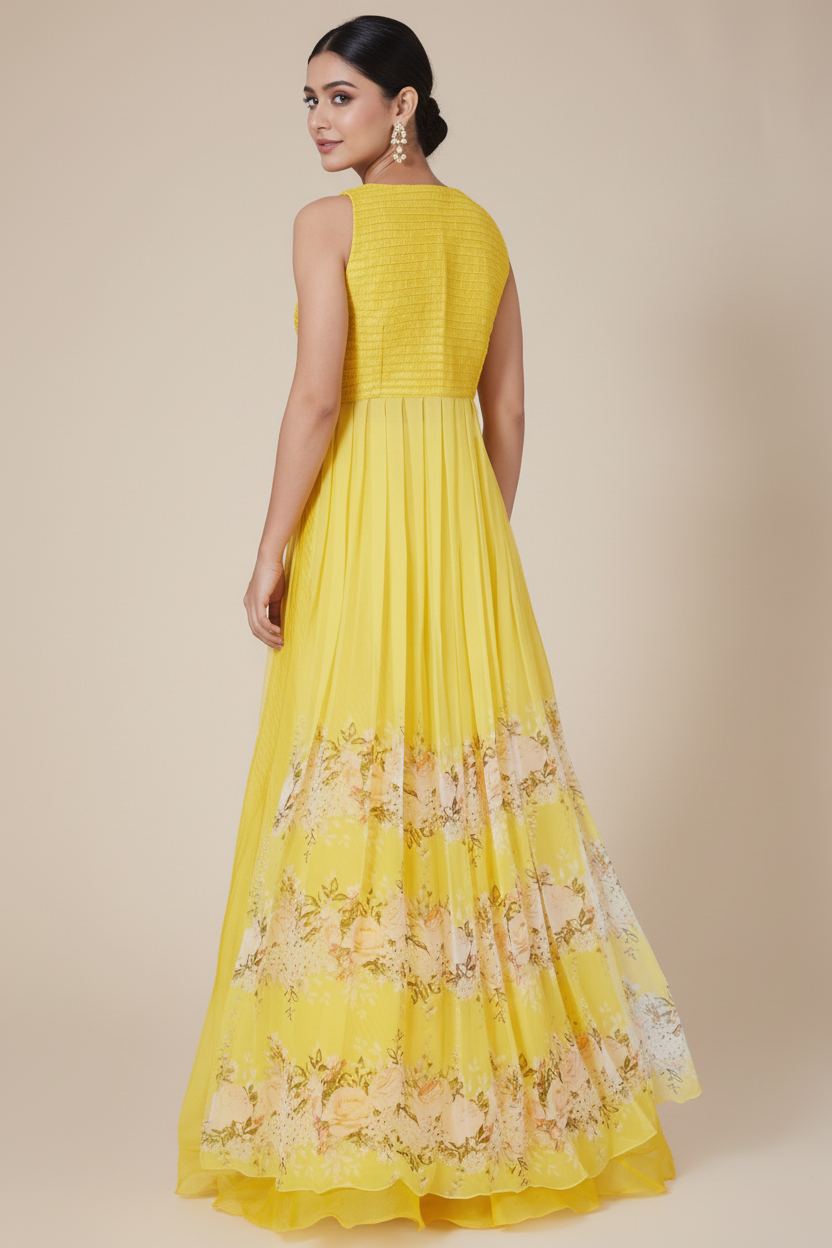 Yellow Digital Printed Kurta Set