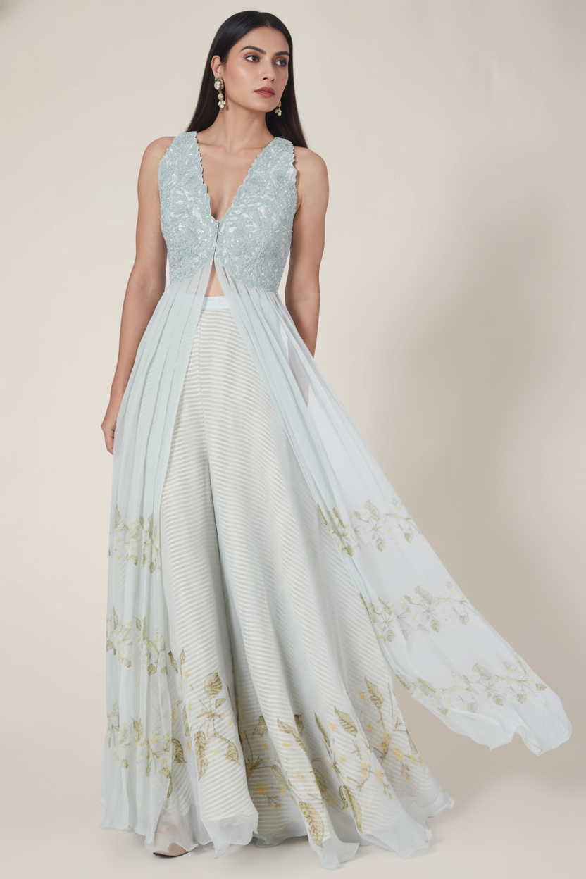 Sky blue Digital Printed Kurta Set