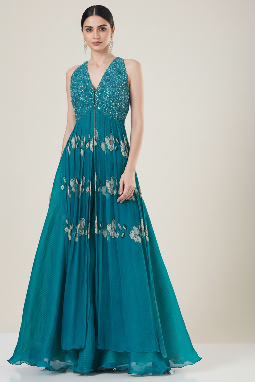 Blue Embroidered Kurta Set