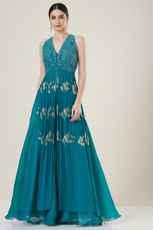 Blue Embroidered Kurta Set