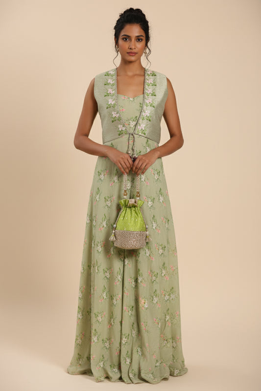 Meadow Bloom Printed Jacket Set