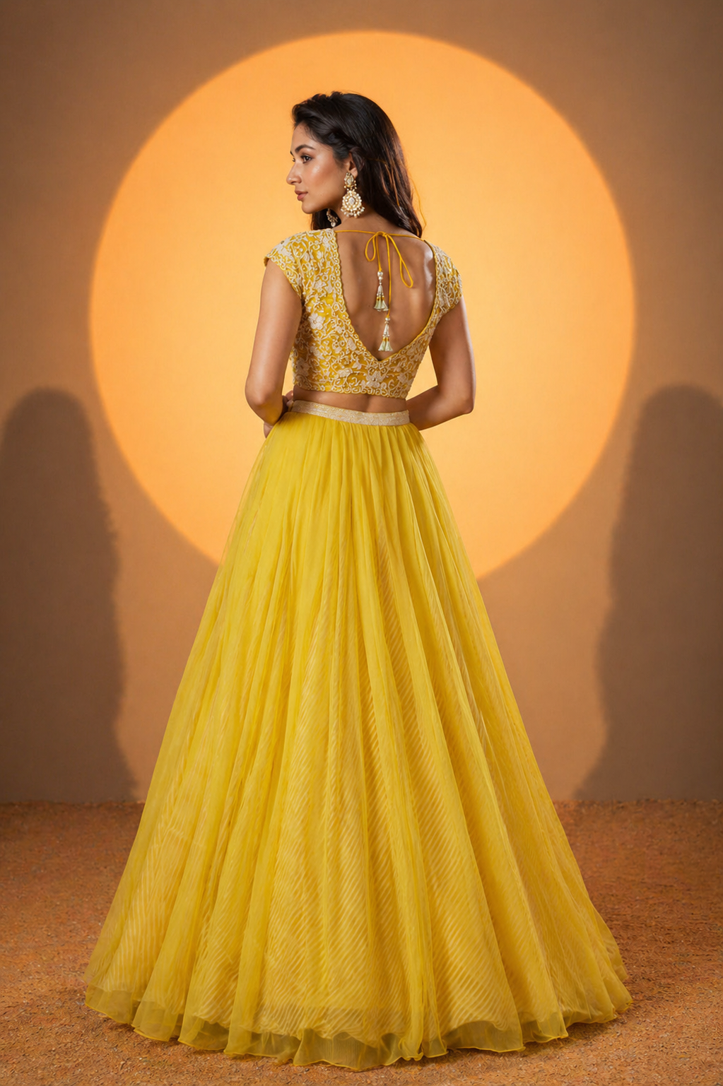 The Marigold Zardozi & Pleated Lehenga